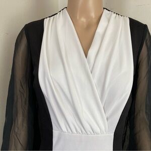 Vintage 70s Black and White Sears Fashions Dress Size XS